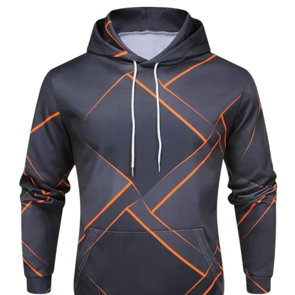 men's Graphic Lace-up Hooded Regular Sleeve Long Sleeves Hoodie